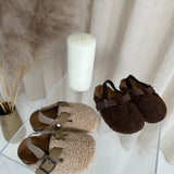 Unisex fleece bouclé sliders