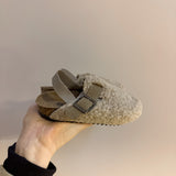 Unisex fleece bouclé sliders