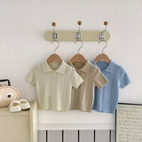Ribbed knitted boys polo