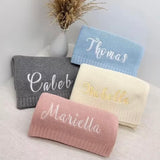 Personalised chunky knit baby blanket