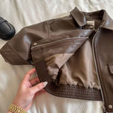 Brown leather jacket