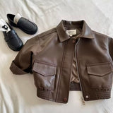 Brown leather jacket