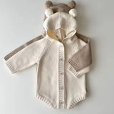 Knitted button front bear bodysuit