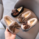Bouclé bow slippers