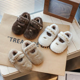 Cosy fasten fluffy shoes