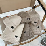 Knitted matching hat & scarf set