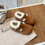 Fleece lined chestnut cosy kids shoes