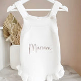 Personalised knitted white romper
