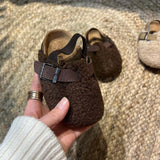 Unisex fleece bouclé sliders