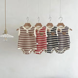 Teddy bear striped sleeveless bodysuit
