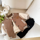 Unisex Teddy Bear Brown Baseball Jacket