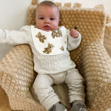Teddy Bear Button Round Bibs (2 pack)