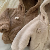 Fluffy teddy jacket with hood