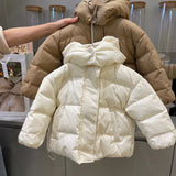 Cream Puffer Coat with Hood - (0-7 years)