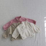 Two piece fleece zip up set - Cream