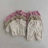 Two piece fleece zip up set - Cream